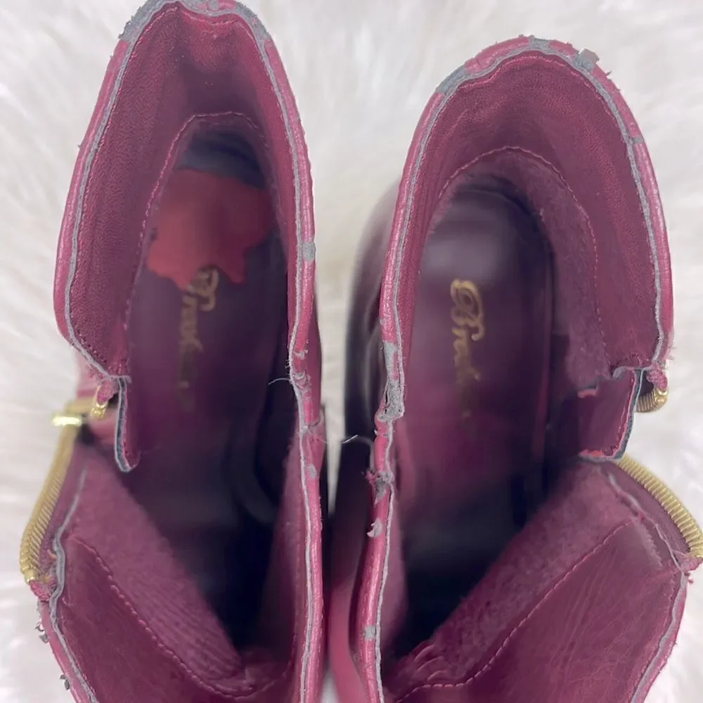 Breckelles | Burgundy open toe heel ankle booties 8.5